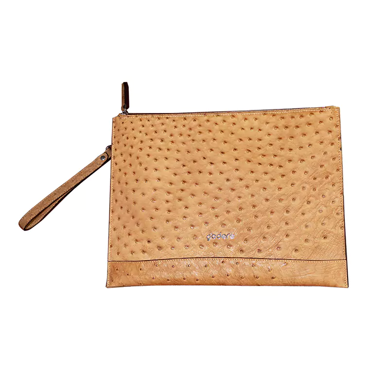 Bolsa original de couro de avestruz para axilas