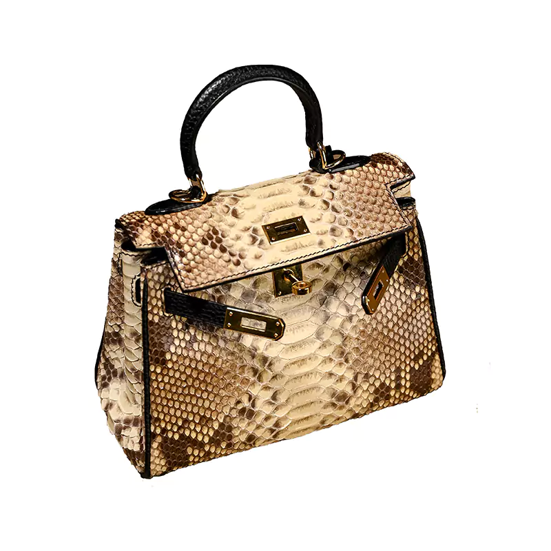 Bolsa Kelly Pele de Cobra