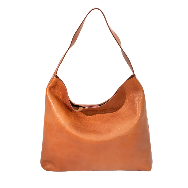 Bolsa Hobo de couro curtido vegetal