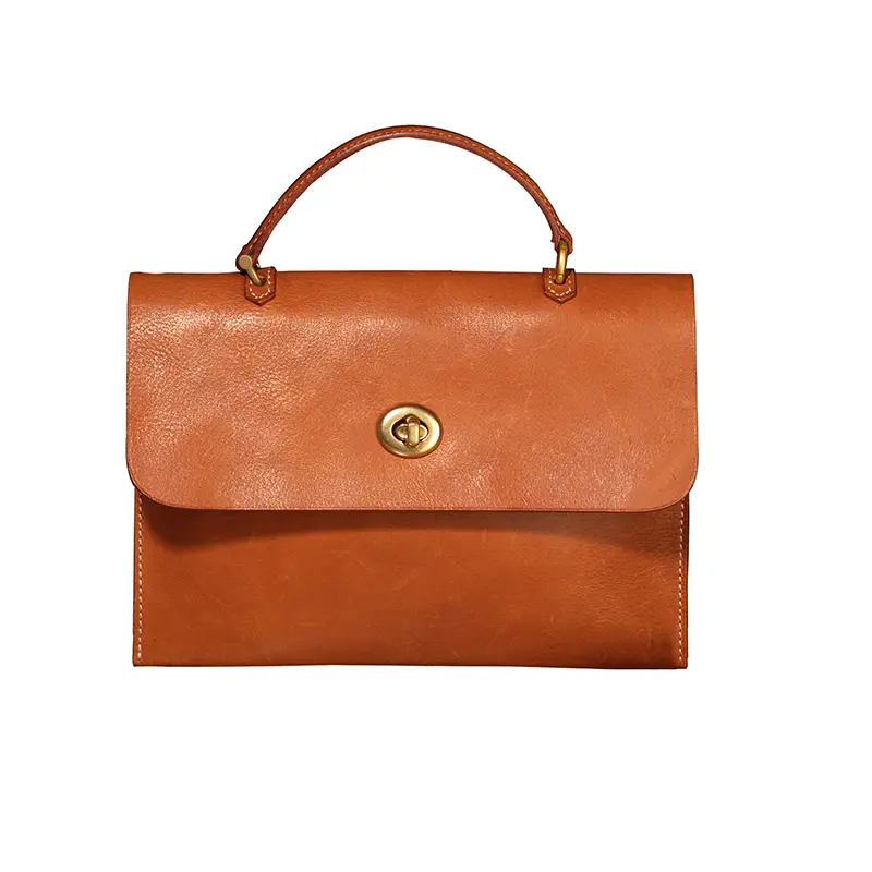 Bolsa mensageiro de couro curtido vegetal