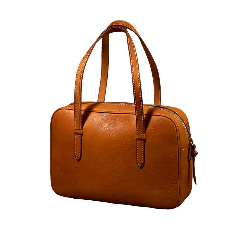 Bolsa quadrada para axilas em couro curtido vegetal