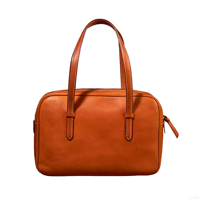 Bolsa de couro com zíper